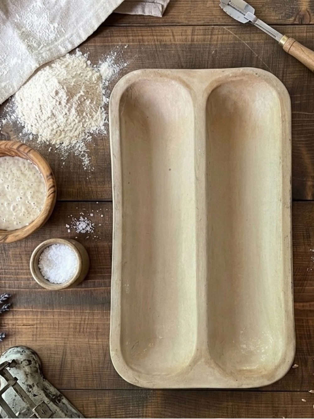Vintage Sassafras Superstone French Bread Double Loaf Baker